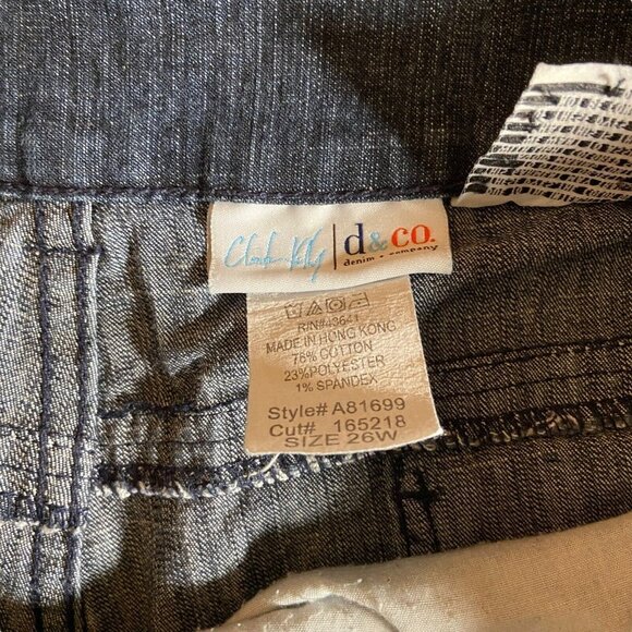 Denim & Company Clinton Kelly Blue Denim Jeans Plus 26W Embroidered Straight Leg - Picture 3 of 9